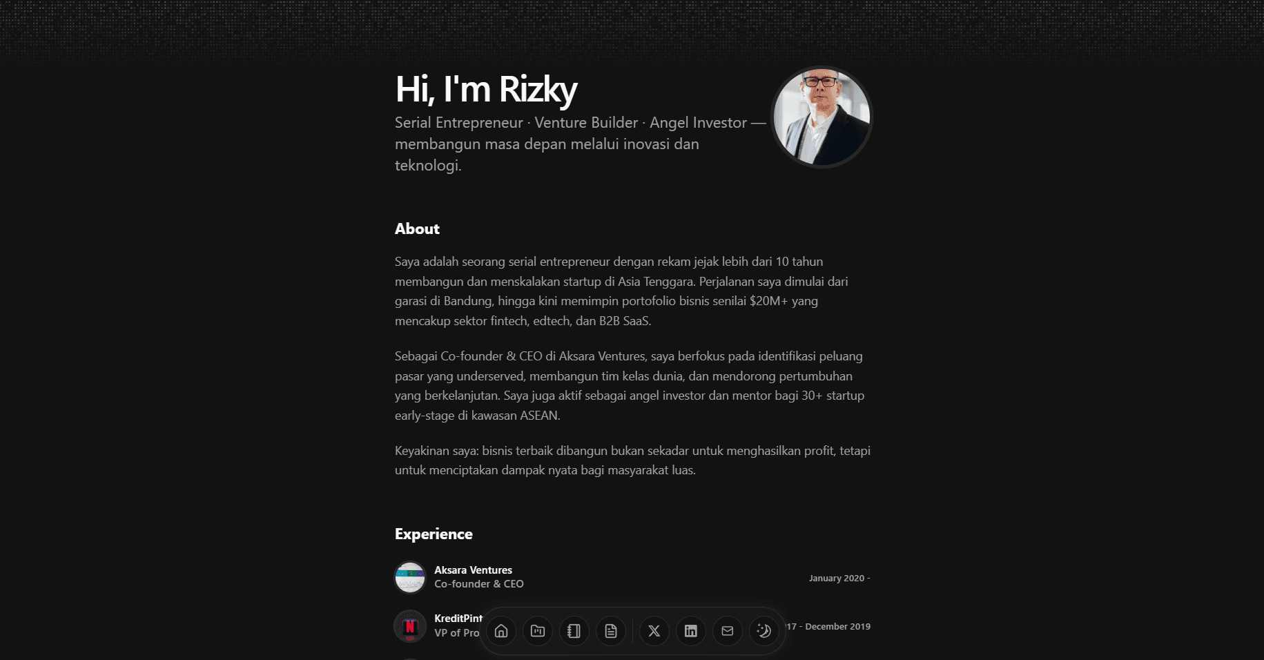 Minimalist Dark Portfolio